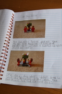 We got a Lego Story Starters kit free - and J had a great time creating her own tales with Lego